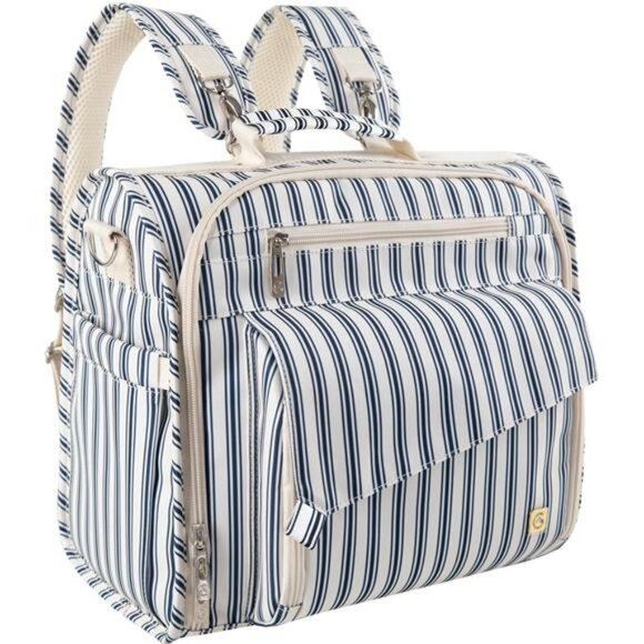 Large Diaper Bag Tote Baby Travel Bag with Stroller Straps Bottle Pockets - Picture 1 of 7